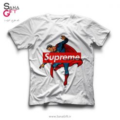 تی شرت سفید طرح Supreme Superman