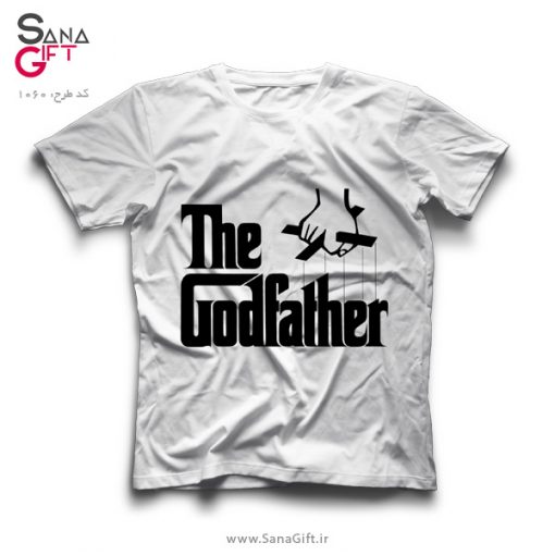 تی شرت سفید طرح لوگو The Godfather