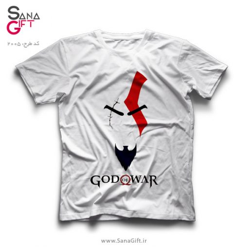 تی شرت سفید طرح خدای جنگ | God of War