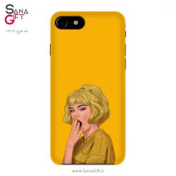 قاب موبایل طرح نقاشی دختر زرد خوابالو