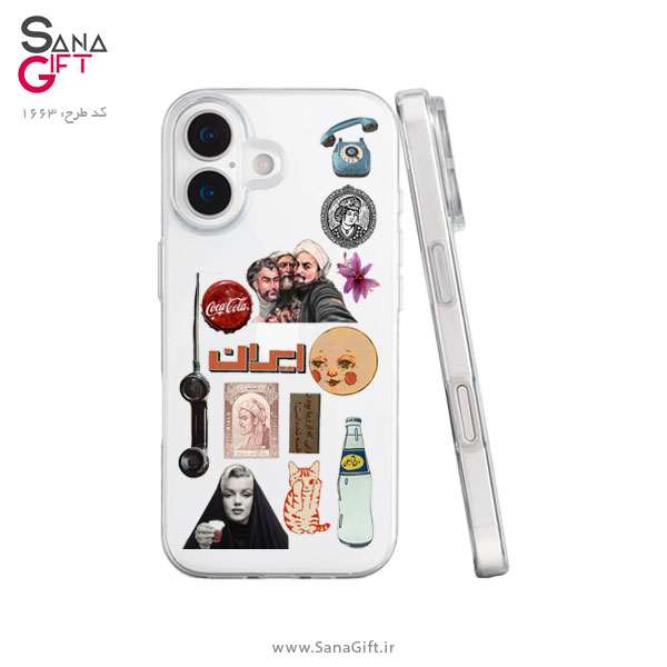 Case-1663 قاب موبایل شفاف طرح کلاژ ایرانی