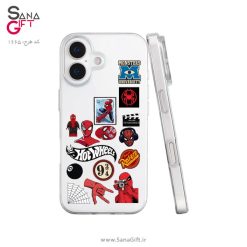 قاب موبایل شفاف طرح کلاژ اسپایدرمن